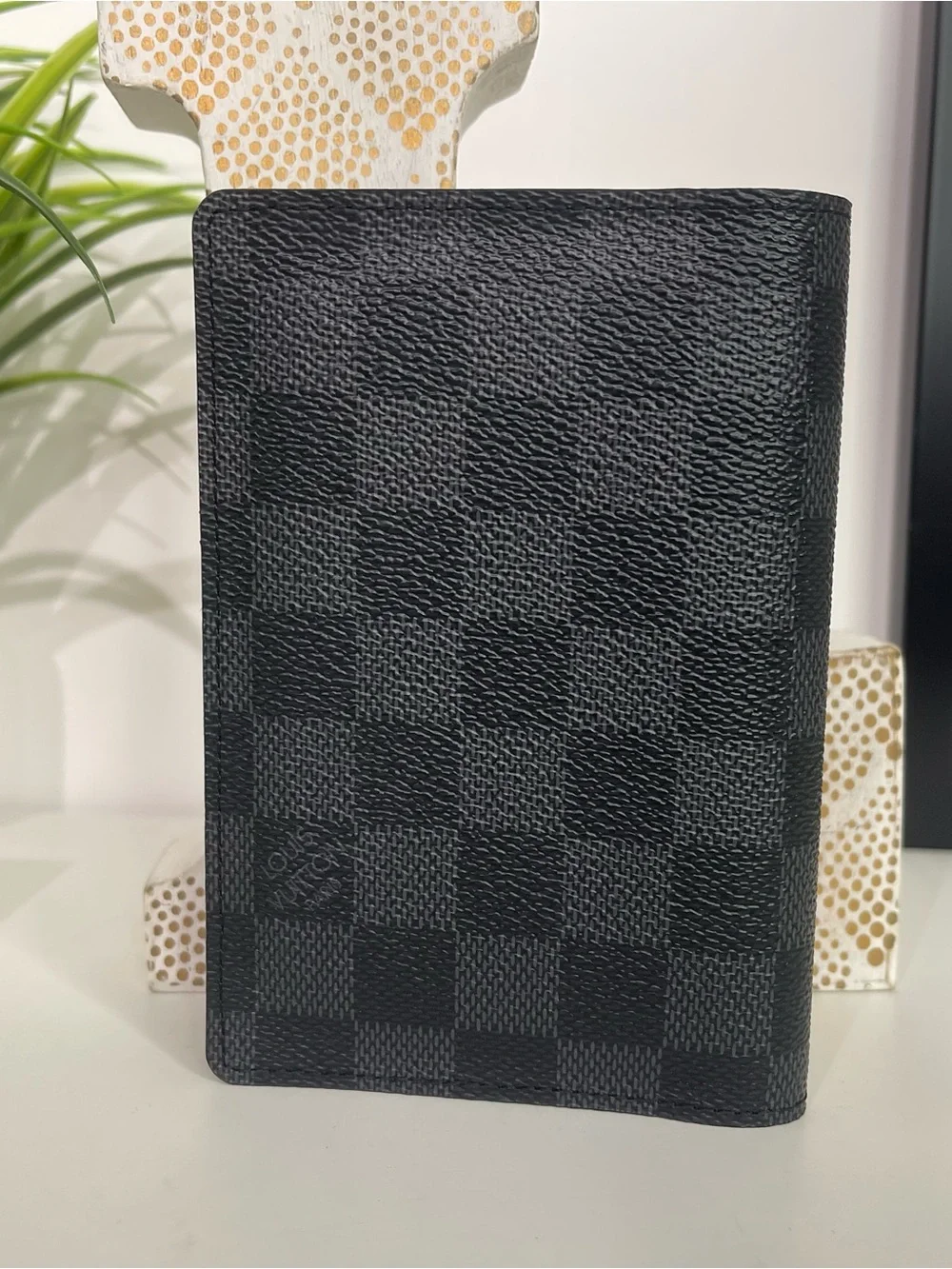 Louis Vuitton Black Damier Graphite Passport Holder